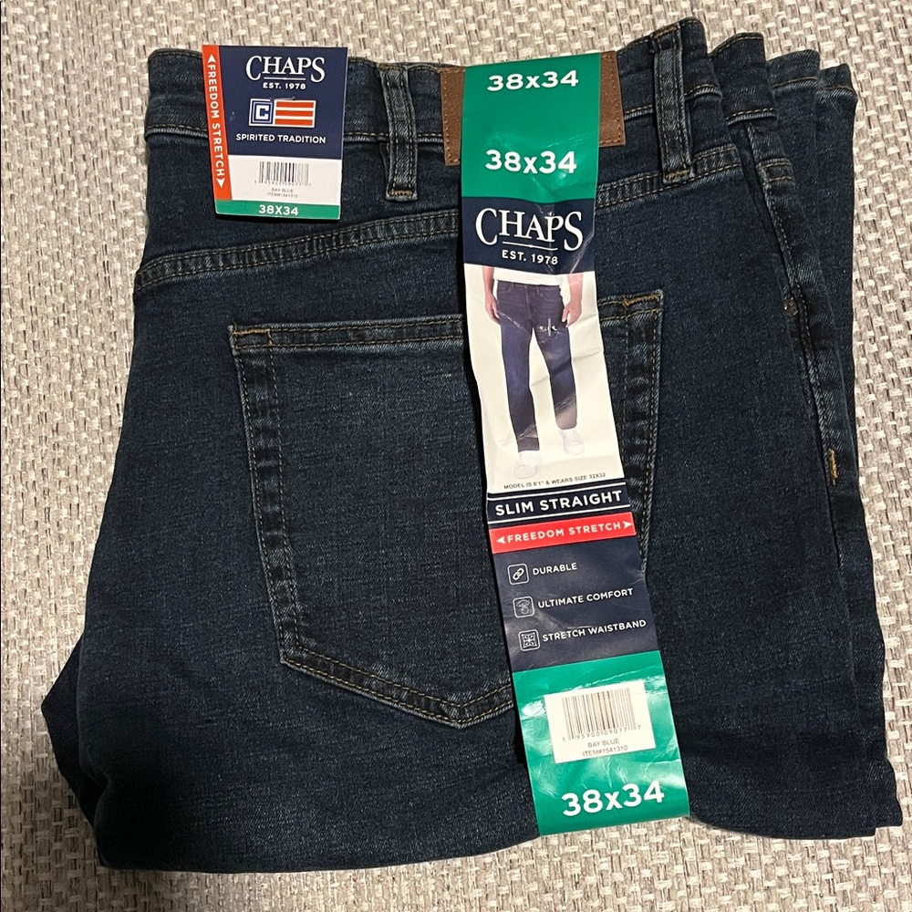 Chaps est. 1978 Men’sJeansVintage BlueSlim Straight Fit 38x34  #SlimStraightFit